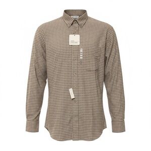 NWT John Ashford Tan Plaid Button-Down Shirt Men’s XL | Classic Workwear Preppy